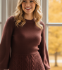 Morning Brew Brown Mini Sweater Dress