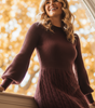 Morning Brew Brown Mini Sweater Dress