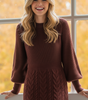 Morning Brew Brown Mini Sweater Dress