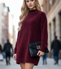 Scarlet Moments Red Mini Sweater Dress